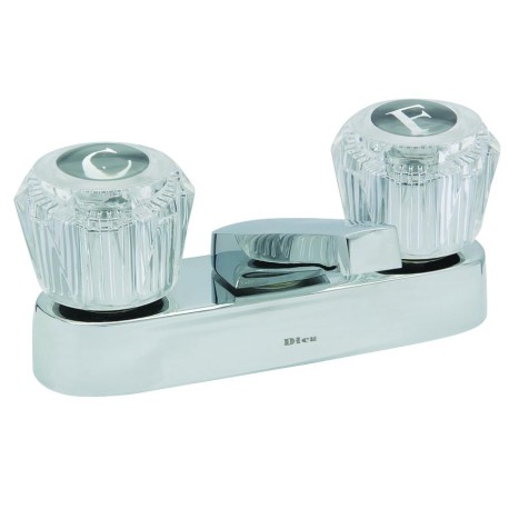 MEZCLADORA PARA LAVABO 4" CON CUBIERTA Y MANERALES DE ACRILICO COMPACTA CROMO 4048A  901D-4048A