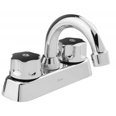 MEZCLADORA PARA LAVABO 4" TIPO BAR CON CUBIERTA Y MANERALES CROMO DICA 4047  901D-4047