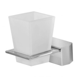 Portacepillos de empotrar con vaso de cristal QUADRO    CU07  901AD-CU07