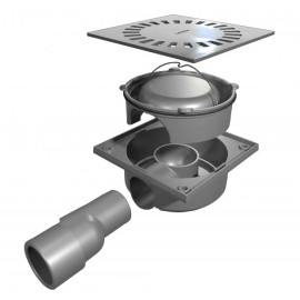 Coladera compacta rejilla de acero inoxidable    CL15INOX   URREA 901AD-CL15INOX