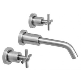 Mezcladora de taladros separados a muro para lavabo INOX    9709INOX   URREA 901AD-9709INOX