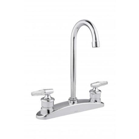 Mezcladora de 8" para cocina cuello de ganso con cubierta y manerales LEBARON    320LB   URREA 901AD-320LB