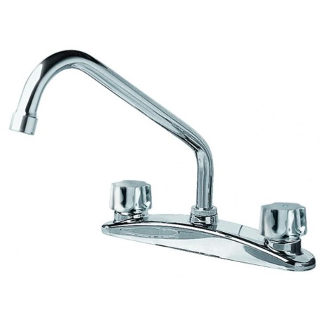 Mezcladora de 8" para cocina con cubierta y manerales QUEEN / Bajo plomo    318Q   URREA 901AC-318Q