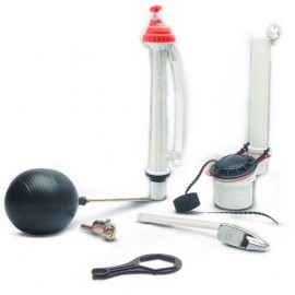 JUEGO COMPLETO DE HERRAJES PLASTICOS PARA W.C.        URREA 901C-K0506P