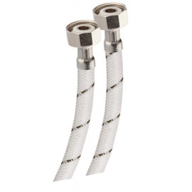 MANGUERA PARA LAVABO, TRAMADO DE NYLON BLANCO CON TUERCAS DE LATON.       URREA 901C-LBLL40