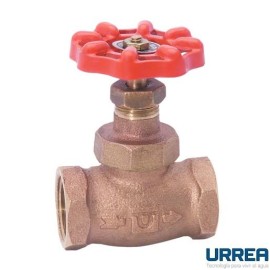 VALVULA DE GLOBO ROSCABLE DE BRONCE CON DISCO DE TEFLON 13MM 100PSI       URREA 901C-75T13