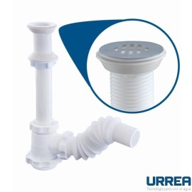 CESPOL FLEXIBLE CON BOTE CHICO Y REJILLA DE ACERO INOXIDABLE       URREA 901C-3711