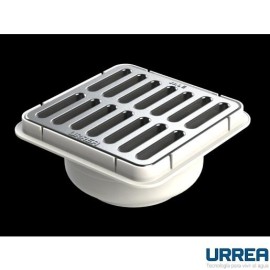 COLADERA PLASTICA CUADRADA CON SALIDA UNIVERSAL Y REJILLA DE ACERO INOXIDABLE       URREA 901C-184
