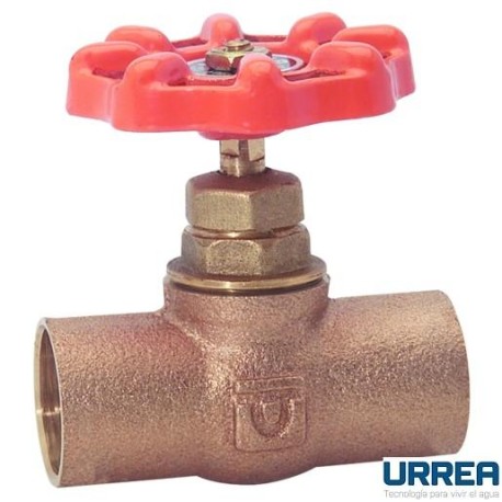 VALVULA DE GLOBO SOLDABLE, COMPACTA DE BRONCE 13MM 100PSI       URREA 901C-76513