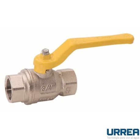VALVULA DE ESFERA ROSCABLE DE LATON PARA GAS 38MM 400PSI       URREA 901C-55738