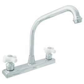 MEZCLADORA PARA FREGADERO 8" CON CUBIERTA Y MANERALES DE CRUCETA CROMO  DICA 4322  901D-4322