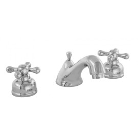MEZCLADORA PARA LAVABO TALADROS SEPARADOS DESAGUE AUTOMATICO MANERAL DE CRUCETA CROMO 4253  901D-4253