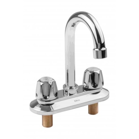 MEZCLADORA PARA LAVABO 4" CON CUBIERTA Y MANERALES CROMO DICA 4062  901D-4062