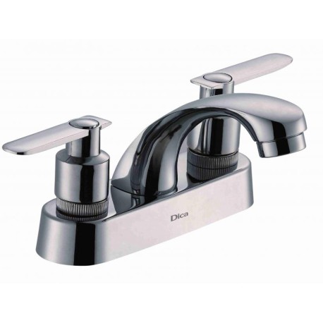 MEZCLADORA PARA LAVABO 4" CON CUBIERTA Y MANERALES DE PALANCA CROMO DICA 4056  901D-4056