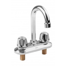 MEZCLADORA PARA LAVABO 4" CON CUBIERTA Y MANERALES CROMO DICA 4062  901D-4062