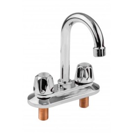 VALVULA MEZCLADORA PARA LAVABO 4" CON CUBIERTA Y MANERALES CROMO DICA 4062V  901D-4062V