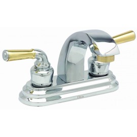 MEZCLADORA PARA  LAVABO 4" CON CUBIERTA Y MANERALES CROMO/ORO  40501  901D-40501