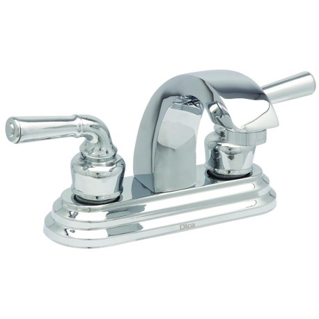 MEZCLADORA PARA LAVABO 4" CON CUBIERTA Y MANERALES DE PALANCA CROMO DICA 4050  901D-4050